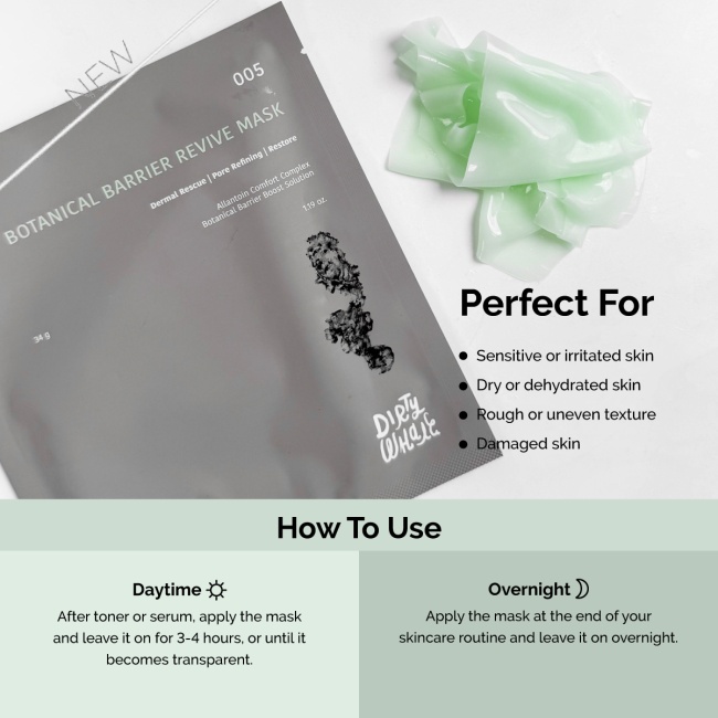 Dirty Whale Botanical Barrier Revive Mask (Box Packaging | 4 ea)